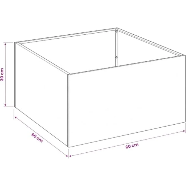 vidaXL Hochbeet Garten-Pflanzgefäß, 2er Set, wetterbeständig, weiß, 60 x 60 x 30 cm – Bild 3