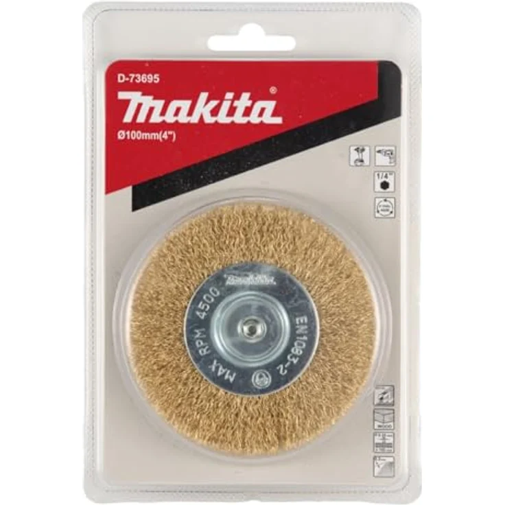 Makita Werkzeug GmbH Drahtbürste Makita Rundbürste Ø 100 mm gewellt verzinkt 1/4"-Sechskant – Bild 2