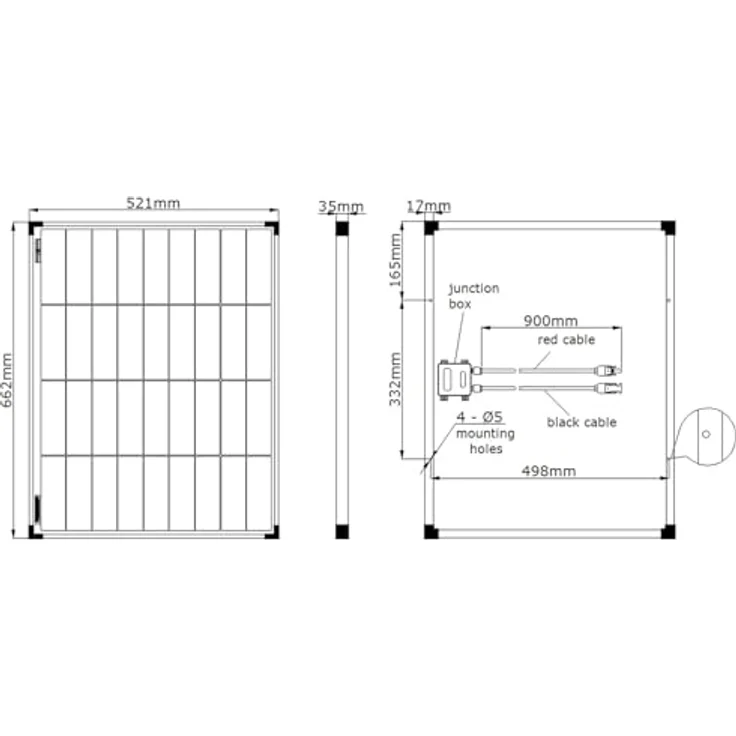 enjoy solar Solarmodul Eco Line ES50P36, Polykristallines Solarpanel 12V/50W, gehärtetes ESG-Solarglas, wetterfest, mit MC4 Stecker, TÜV zertifiziert – Bild 4
