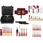 Parkside Elektriker Werkzeugkoffer 83-teilig, spritzwassergeschützt mit 1000 V Werkzeugset und gepolstertem Tragegurt