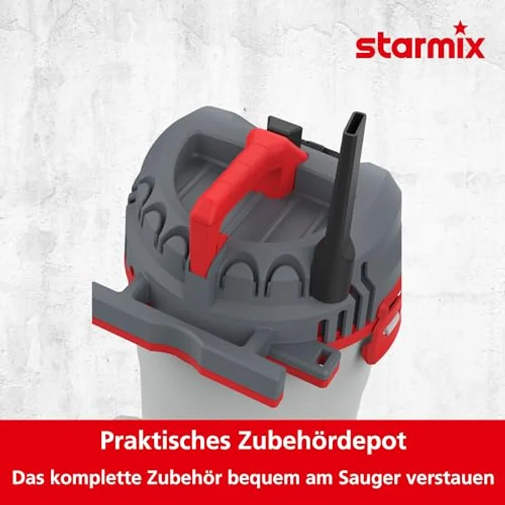Starmix Nass- Trockensauger Flexo P-1420 (1400 Watt, Industriesauger mit 20 l Behälter, mit Blasfunktion, Filterabreinigung, max. 216 mbar, Sauger für Baustelle + Werkstatt) 110103 – Bild 4