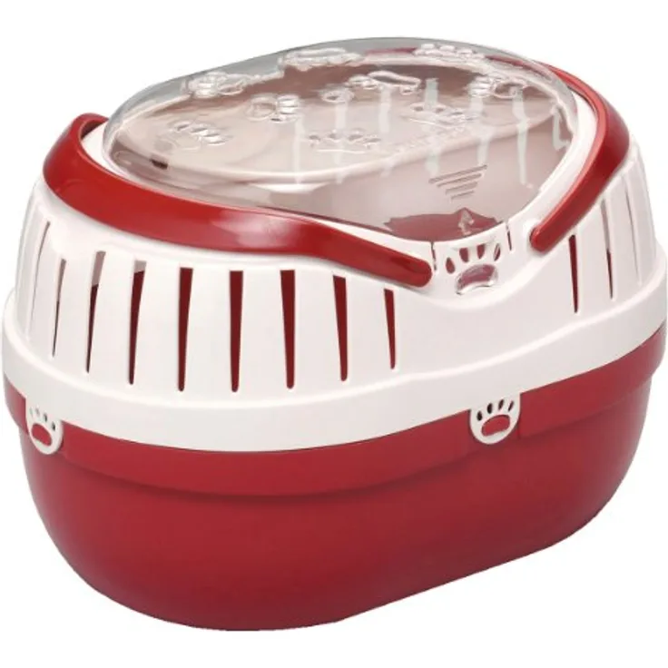 Europet Bernina Ebi 661-139110 Transportbox Touring, 35 x 25 x 25 cm, rot/weiß