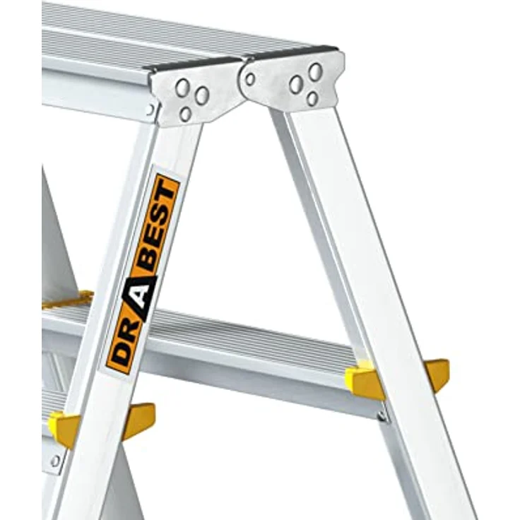 DRABEST Alu Leiter Klappbar Beidseitig Trittleiter 2x5 Stufen Klappleiter bis 150 kg Belastbar Klapptritt TÜV Zertifiziert – Bild 3