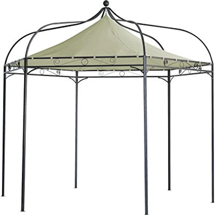 DEGAMO Pavillon-Ersatzdach MODENA, 6-eckig 320cm Durchmesser, Farbe ecru, wasserdicht – Bild 3