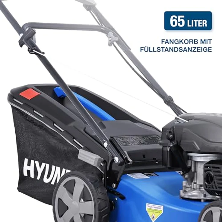 HYUNDAI Benzin-Rasenmäher LM4622G, Mulcher mit Radantrieb, 4-Takt-Motor, 46 cm Schnittbreite, 3.9 PS, 65 l Fangkorb – Bild 5