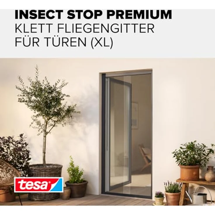 tesa Fliegengitter COMFORT für Türen, 2 x je 0,65 m x 2,50 m 4042448858849 – Bild 5