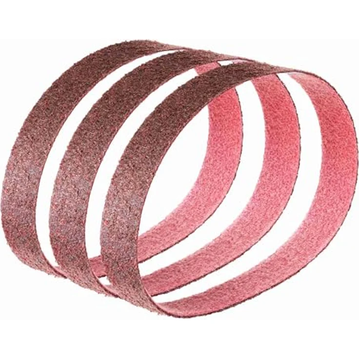 Score Abrasives Pro Line Vlies-Schleifband, 50 x 1020 mm, 3 Stück, medium (P120-P150), rot, für Metall, Holz und Kunststoffe – Bild 1