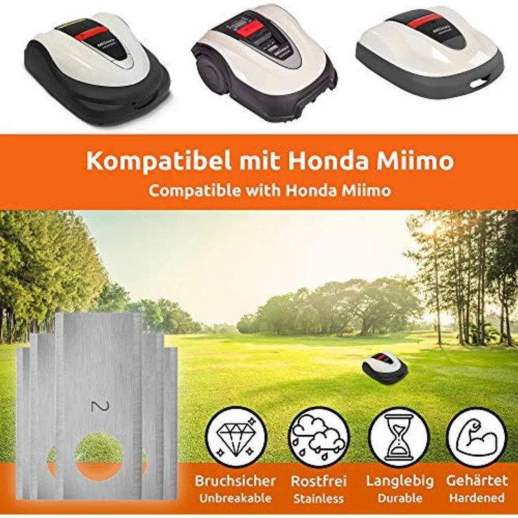 EN 30 Ersatz-Messer Qualitäts-Klingen kompatibel mit Honda Miimo 300 und 500 + Schrauben 0,5mm - Preisvergleich – Bild 3