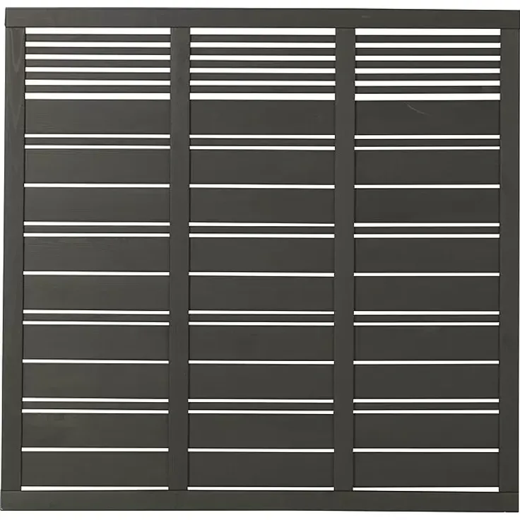 Plus Sichtschutzelement Silence, 176 x 170 cm, Nadelholz, skandinavisches Design, Umbragrau (RAL 7022)