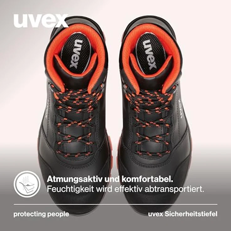 Uvex 2 Xenova Sicherheits-Stiefel, Gr. 44, S3, ESD, SRC, metallfrei, schwarz/rot – Bild 6