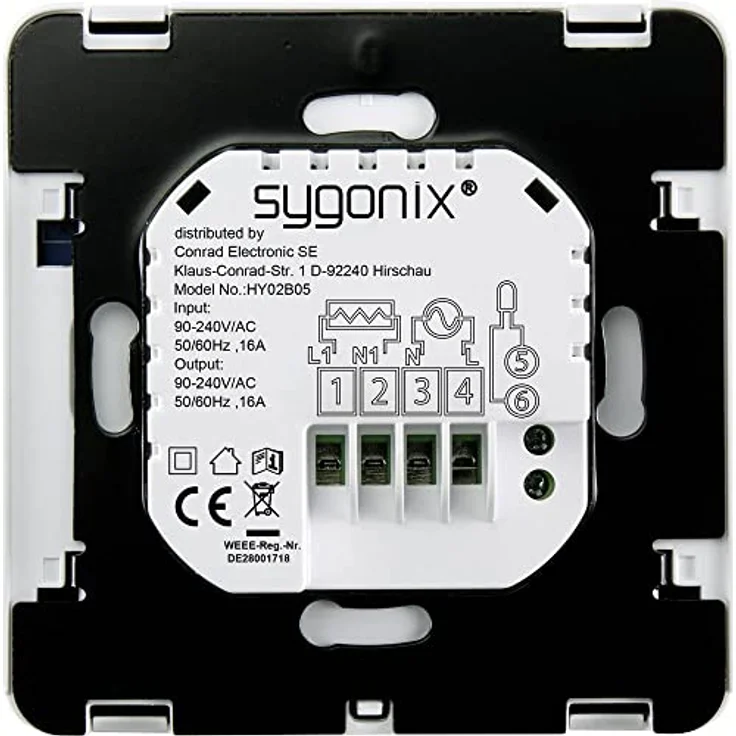 Sygonix SY-4500818 Raumthermostat Unterputz, Programmierbar mit Wochenprogramm und Urlaubsfunktion, inkl. internem und externem Sensor – Bild 5