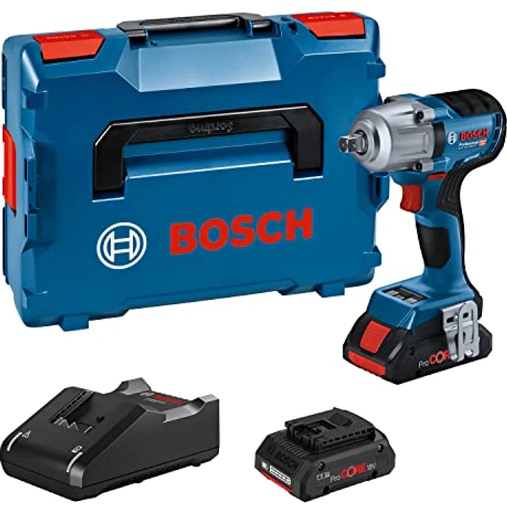 Bosch Professional 18V System Akku Drehschlagschrauber GDS 18V-450 PC (450 Nm, 800 Nm, inkl. Bluetooth-Modul, 2x ProCORE 4.0Ah, Schnellladegerät GAL 18V-40, L-BOXX) – Bild 1