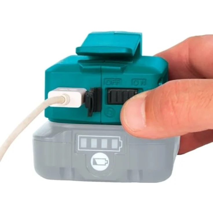 Makita USB ADP06, 10.8V Ladegerät Adapter mit 2 USB-Anschlüssen, 2.1A für Smartphones und Tablets – Bild 2