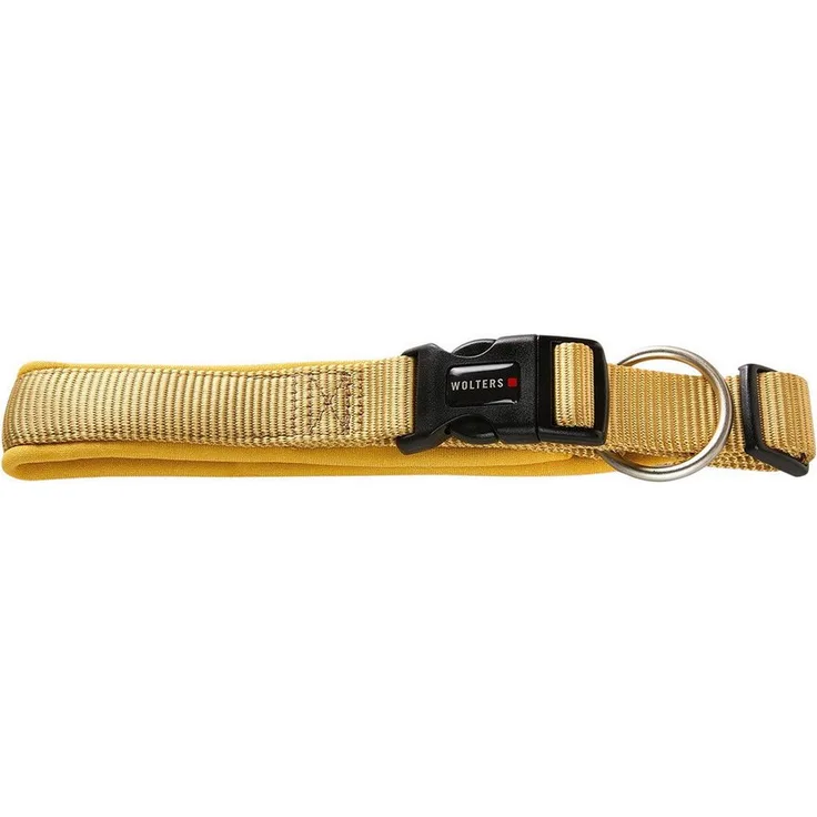 Wolters Hunde-Halsband Professional Comfort, extra breit, stufenlos verstellbar, waschbar, curry gelb