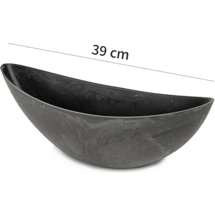 matches21 hochwertige Jardiniere Übertopf Blumentopf innen & außen Kunststoff dunkelgrau 1 STK - 39x11x12,5 cm - Preisvergleich – Bild 2