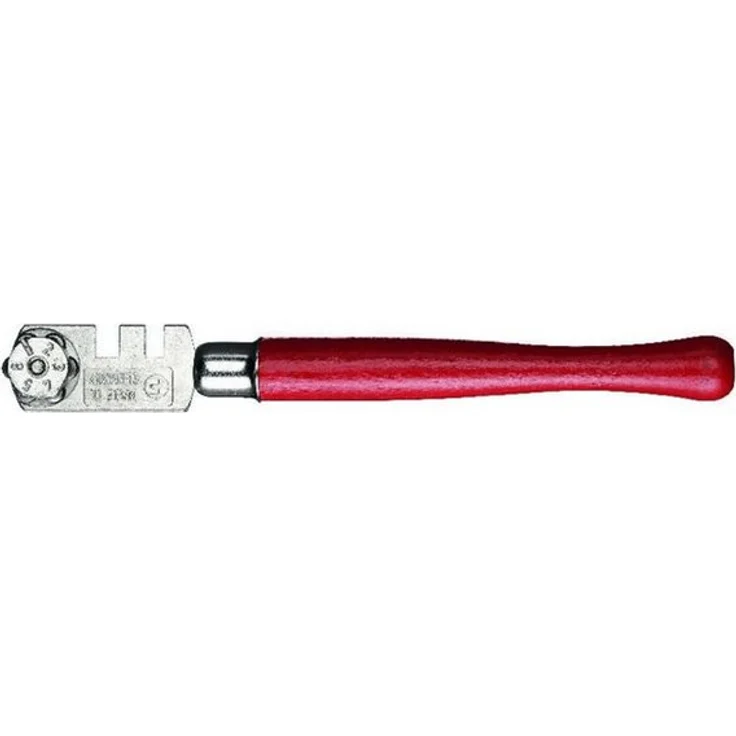 HAROMAC Cuttermesser Glasschneider, 6 gehärtete Schneidrädchen, Holzgriff, max. Schneidstärke 4 mm