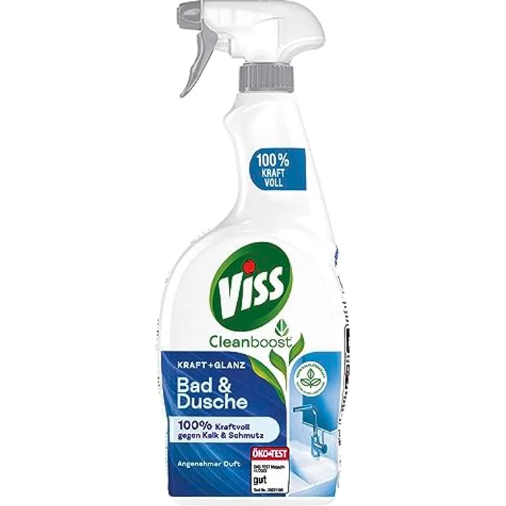 Viss Reiniger Spray Bad & Dusche Badreiniger für strahlenden Glanz Reinigungsmittel 100% kraftvoll gegen Kalk & Schmutz 750 ml – Bild 1