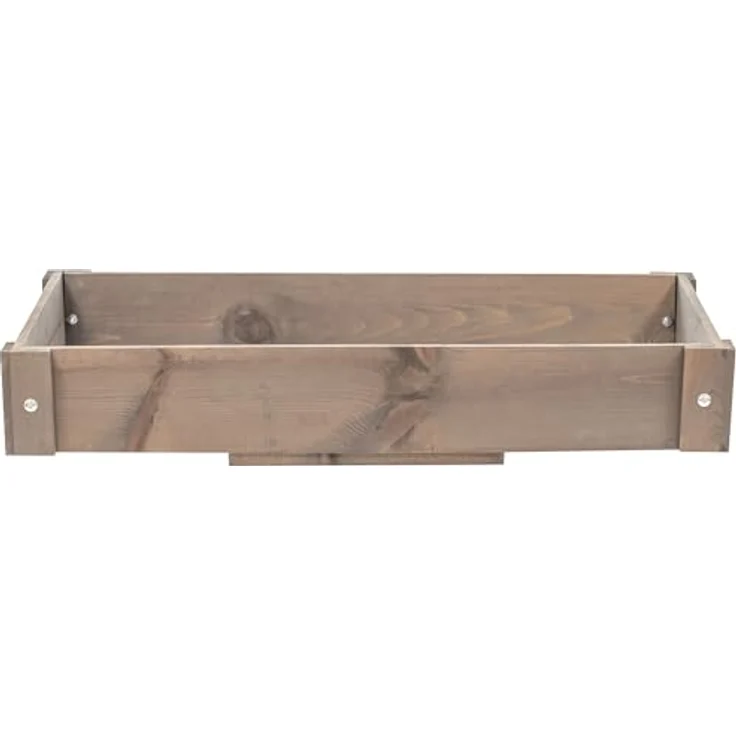 ITA Frühbeet Aufsatz aus Holz 80x37x10 cm, grau, wetterfest, Polycarbonat Fenster, FSC-zertifiziert, ideal für Hochbeete – Bild 3