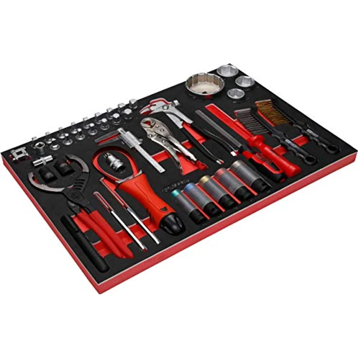 BRILLIANT TOOLS KS TOOLS Öl- / und Reifendienst-Satz, 43-tlg. mit öl- und chemikalienbeständiger Schaumstoffeinlage, feste Anordnung – Bild 3