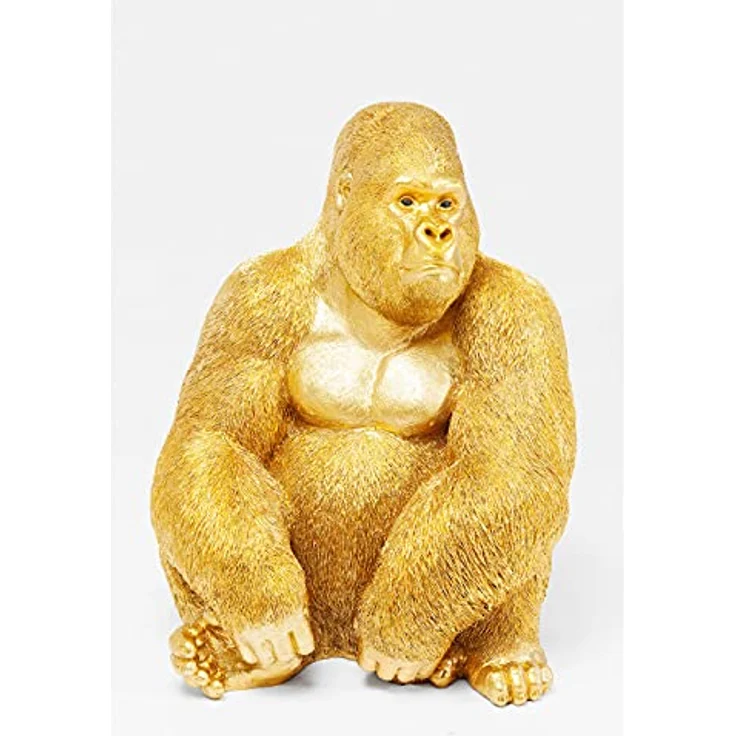 Kare Design Deko Figur Gorilla Side XL Gold, große Dekofigur in Form eines Gorillas, ausgefallene Wohnzimmer Dekoration, Dekofigur Gorilla Gold, Dekoobjekt Affe (H-B-T)76x60x55cm – Bild 2
