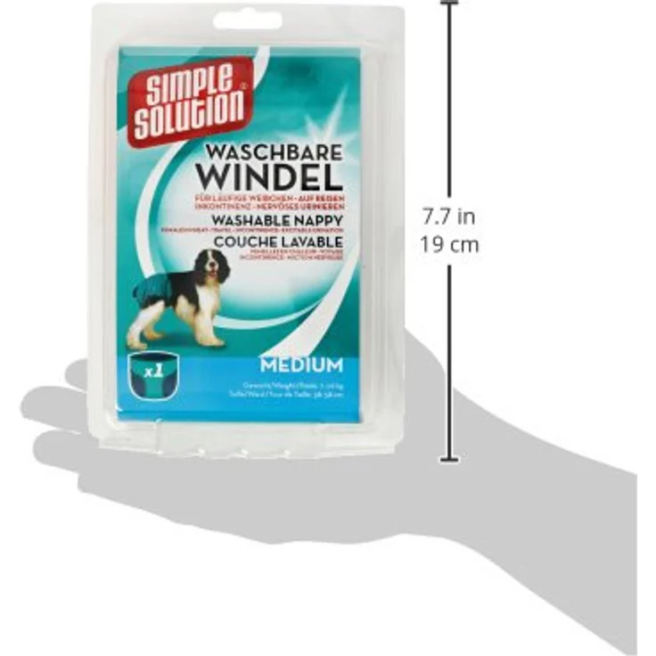Simple Solution Waschbare Hunde Windeln M, super-absorbierend für Hündinnen 7-16 kg, mit Schwanzloch und repositionierbaren Verschlüssen – Bild 4