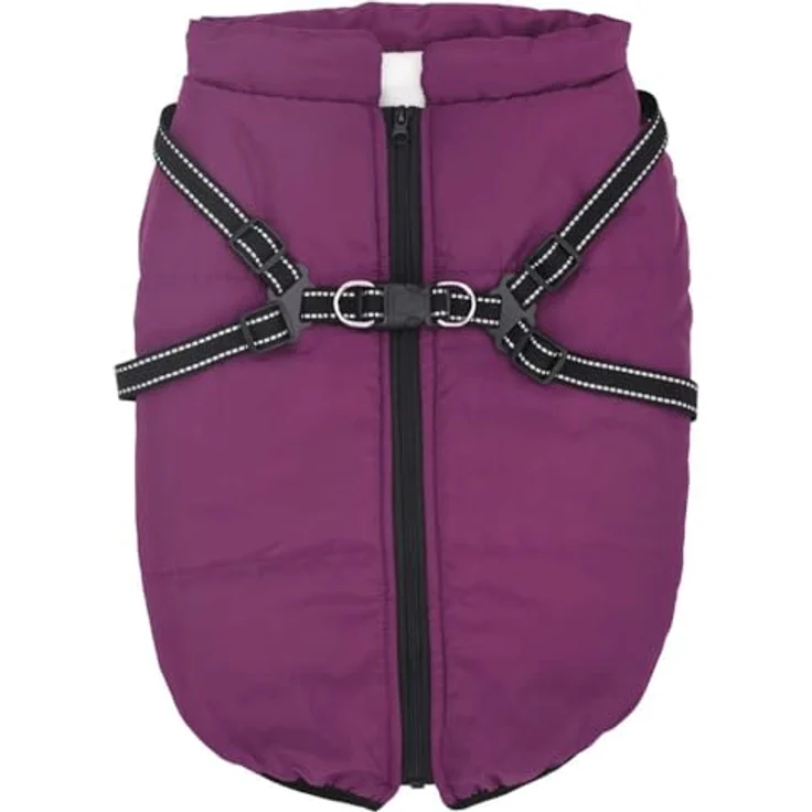 vidaXL Hundemantel mit Geschirr Wasserdicht Reflektierend Lila 4XL – Bild 4