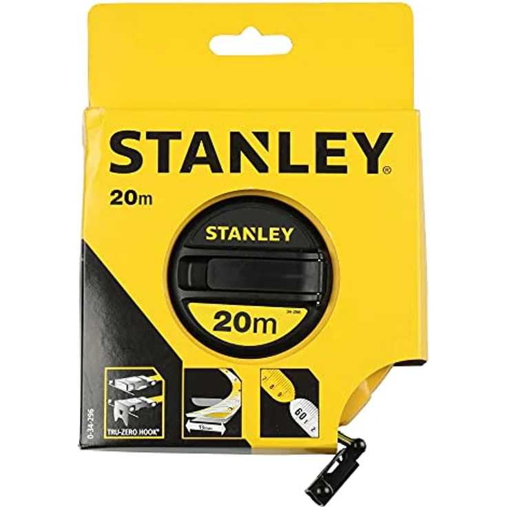 Stanley Kapselbandmass Fiberglas, 20m Länge, ABS-Kunststoffgehäuse, klappbare Kurbel, Band beschichtet, 0-34-296 – Bild 5