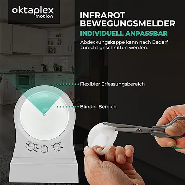 Oktaplex Don Bewegungsmelder Außen 230V IP65 Einstellbarer 240° PIR-Sensor 10m Reichweite Weiss LED geeignet inkl. Eckhalterung – Bild 3