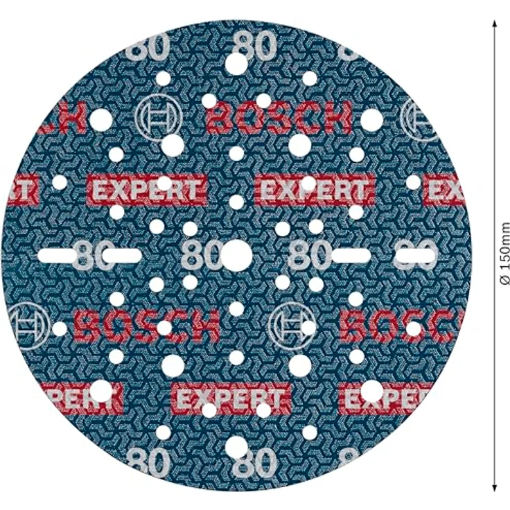 Bosch EXPERT O780 Folienschleifscheibe, 150 mm, Körnung 80, für Hartholz und Farbe auf Holz, Klettverschluss – Bild 3