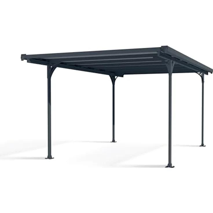 Palram Canopia Carport Bausatz Verona 5000, Einzelcarport 504 x 299 cm, anthrazit, Polycarbonat, rostfreies Aluminium, UV-Schutz, wetterfest – Bild 1
