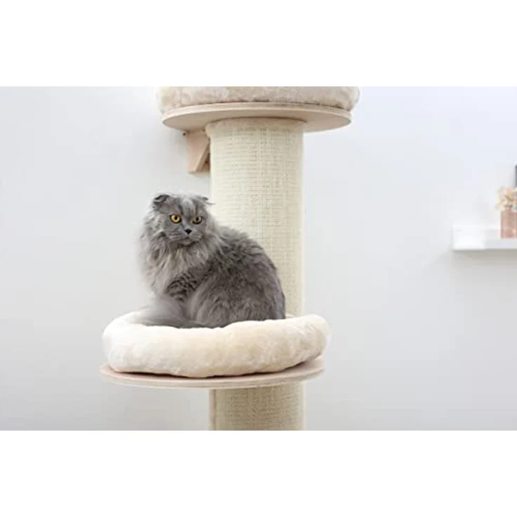 Kerbl Kratzbaum „Dolomit Tower“ für Katzen, 3x Liegefläche, 3x Sisalsäule zum Kratzen, inkl. Wandhalterung, 187 cm Höhe, Bis 10 kg, Beige – Bild 5