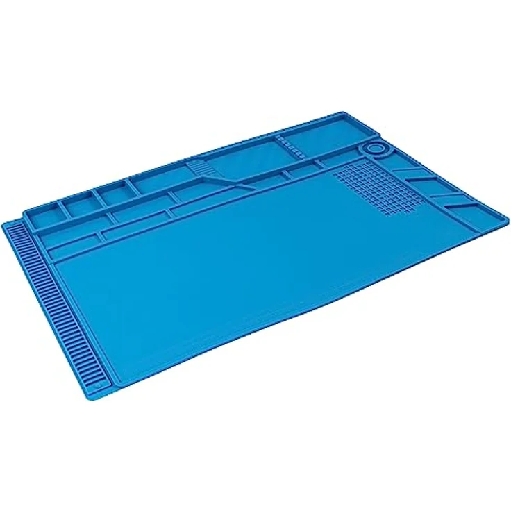 MC POWER - ESD Silikon-Lötmatte | LM-18 | Große flexible Löt-Unterlage 55x35cm, Schweiß-Reparatur-Unterlage hitzebeständig bis 500 °C antistatisch, abwischbar und zusammenrollbar – Bild 4