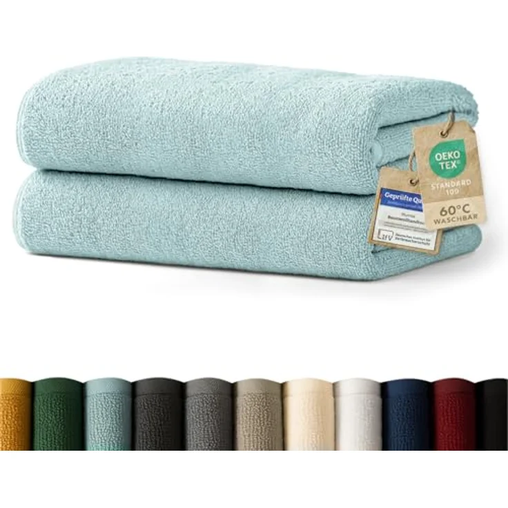 Blumtal Saunatuch, Hellblau, 80x200 cm, Oeko-Tex® Standard 100, 100% Baumwolle, für Freizeit und Wellness – Bild 1