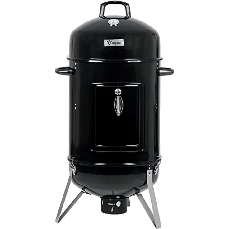 BBQ-Toro Räuchertonne Oak Ø 47 cm | Smoker Grill, Holzkohlegrill mit Thermometer und Wasserwanne