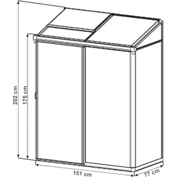 GFP Gewächshaus Anlehngewächshaus Adena 12 aus Alu - 151x77 cm - 10 mm Polycarbonat Doppelstegplatten - Made in Austria – Bild 3