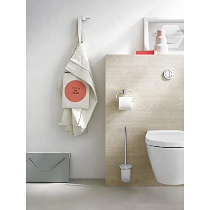 EMCO Rondo 2 Toilettenbürsten-Garnitur, Glas satiniert-Chrom, Toilettenbürste mit Bürstenhalter, Wandmontage 41500101 – Bild 3