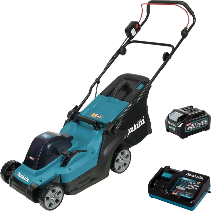 Makita Rasenmäher LM003GM102 XGT, Akku, 40V / 4Ah, mit Akku, Ladegerät und Fangkorb 40 Liter