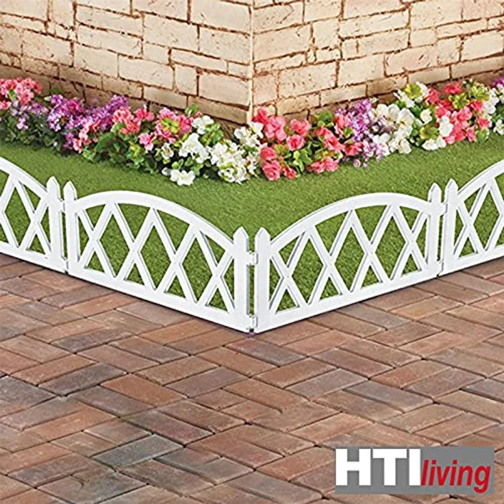 HTI-Living Beetbegrenzung Zierzaun Bogen oben 4-teilig Nessa, 4 Zaunelemente, Beeteinfassung Beetbegrenzung, Kunststoff, 240 cm, witterungsbeständig, braun – Bild 3