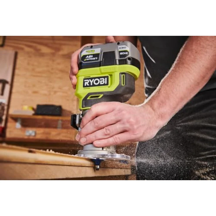 RYOBI 18 V ONE+ Akku-Kantenfräser RTR18-0, mit 6 Geschwindigkeitsstufen und max. Spanndurchmesser 6 & 6.35mm, in grün – Bild 2