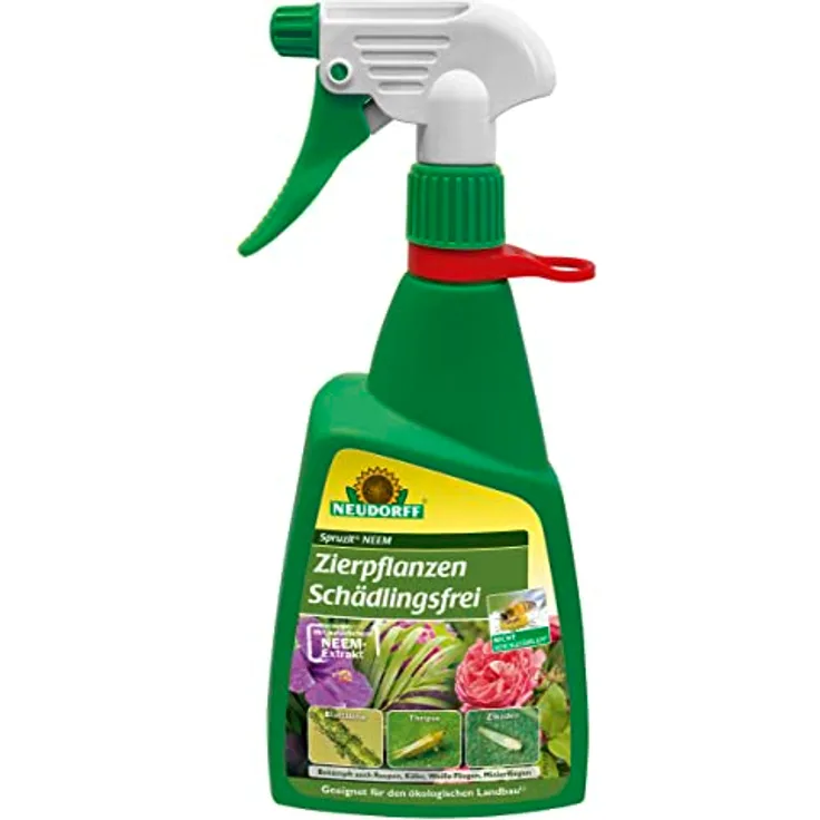 Neudorff Spruzit NEEM Zierpflanzen Schädlingsfrei, Spritzmittel zur Bekämpfung von lästigen Insekten an Zierpflanzen - 450 ml