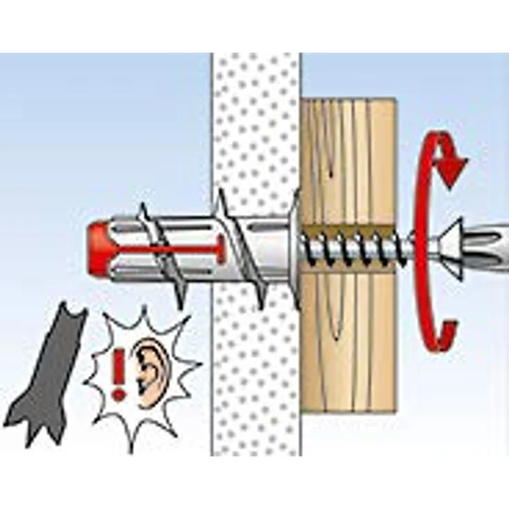 Fischer Gipskartondübel DUOBLADE S K Dübel, hellgrau/rot, 6 Stück, mit Schraube - Preisvergleich – Bild 6