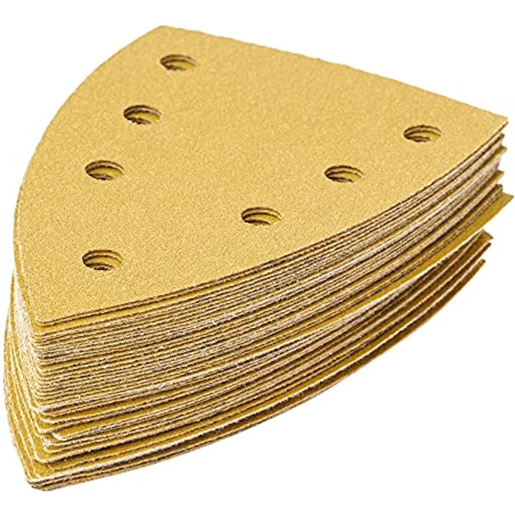 STIER Schleifblätter Universal Delta, 100 x 150, P60, 50 Stk., 7-Loch, Korund, Latexhaltiges stabiles D-Papier, Made in Germany – Bild 4