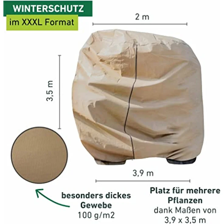 Wintervlies für Pflanzen XXL, Frostschutzhülle 390x350 cm – Bild 3