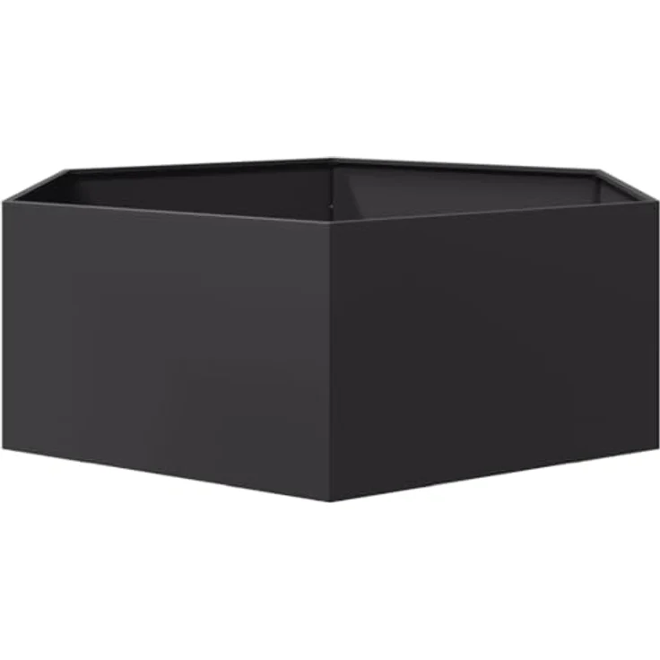 vidaXL Pflanzkübel Schwarz Sechseckig 138x120x45 Stahl, Witterungsbeständig und erhöhtes Design – Bild 4