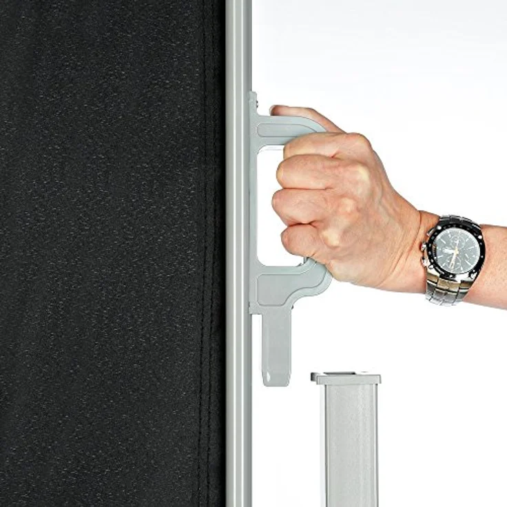 Mucola Seitenmarkise ausziehbar Sichtschutz blickdicht Seitenrollo Wandhalterung Sichtschutzwand Windschutz - Schwarz 160x300 cm – Bild 5