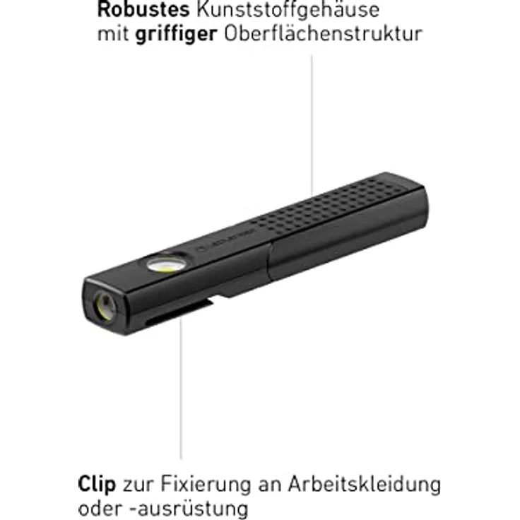 Ledlenser W4R Work, LED Lampe Akku, KFZ Lampe, Akku Taschenlampe LED Aufladbar Klein, LED Lampe mit 220 Lumen, Werkstattlampe und Stablampe LED in einem, Akku Arbeitsleuchte LED 9 Stunden Leuchtdauer – Bild 3