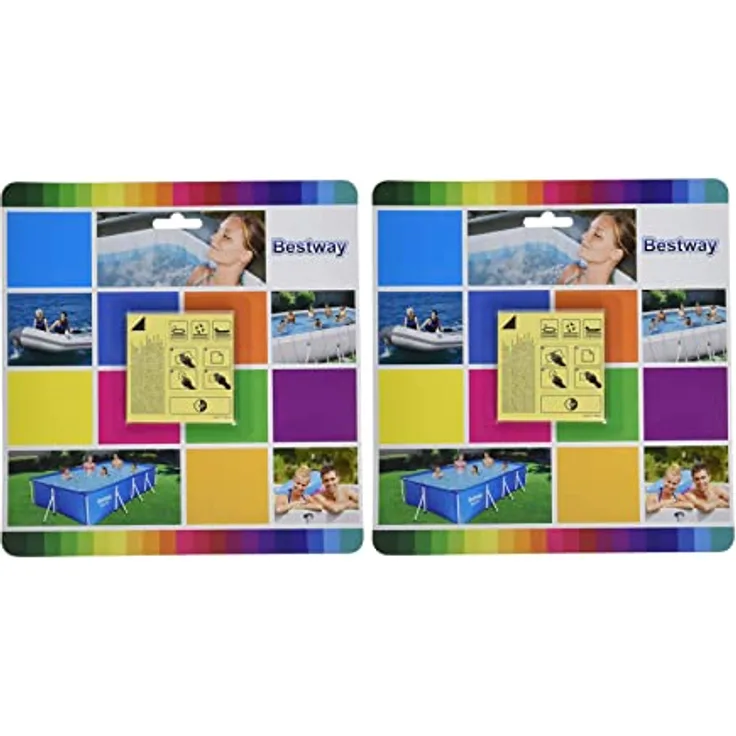 Bestway Wasserfeste Selbstklebende Reparaturflicken, 6,5 x 6,5 cm, 20 Stück, Blau für Pools und Luftmatratzen