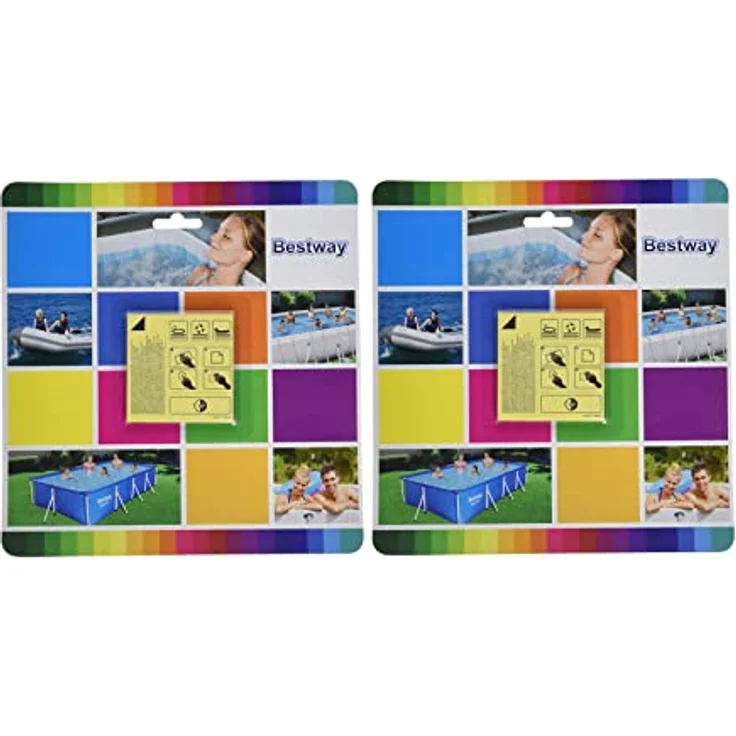 Bestway Wasserfeste Selbstklebende Reparaturflicken, 6,5 x 6,5 cm, 20 Stück, Blau für Pools und Luftmatratzen – Bild 1