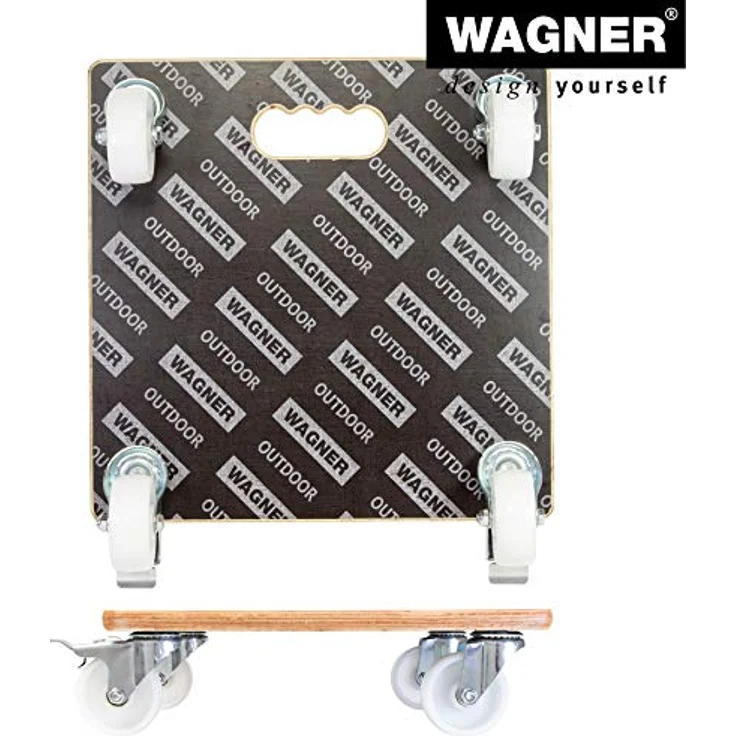 WAGNER Pflanzenroller MAXIGRIP 38 x 38 x 11 cm I Pflanzenroller für Außenbereich + Innenbereich I Transportroller aus Holz FSC mit 2 Total-Feststellern I Tragkraft 250 kg I Made in Germany - 20133801 – Bild 7
