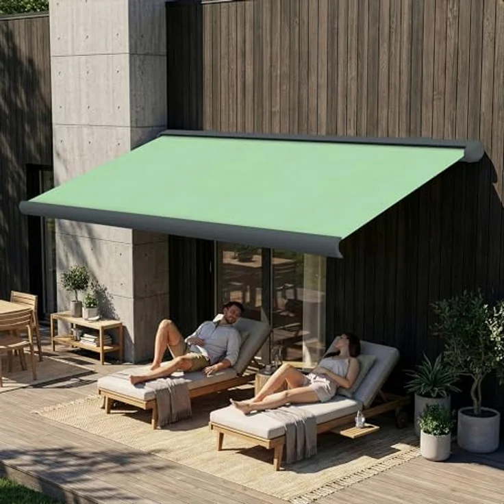 Eclipse elektrische Vollkassettenmarkise 2,5x2m, Basaltgrau, mit UV-Schutz 50+, smarthome-fähigem Motor und individuellem Tuchwahl – Bild 3